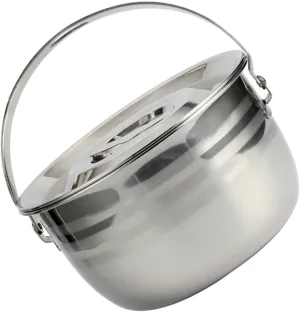 BESPORTBLE Portable Cooking Pot Practical Stew Soup Pot Stainless Steel Lightweight Easy to Clean Sturdy for Camping