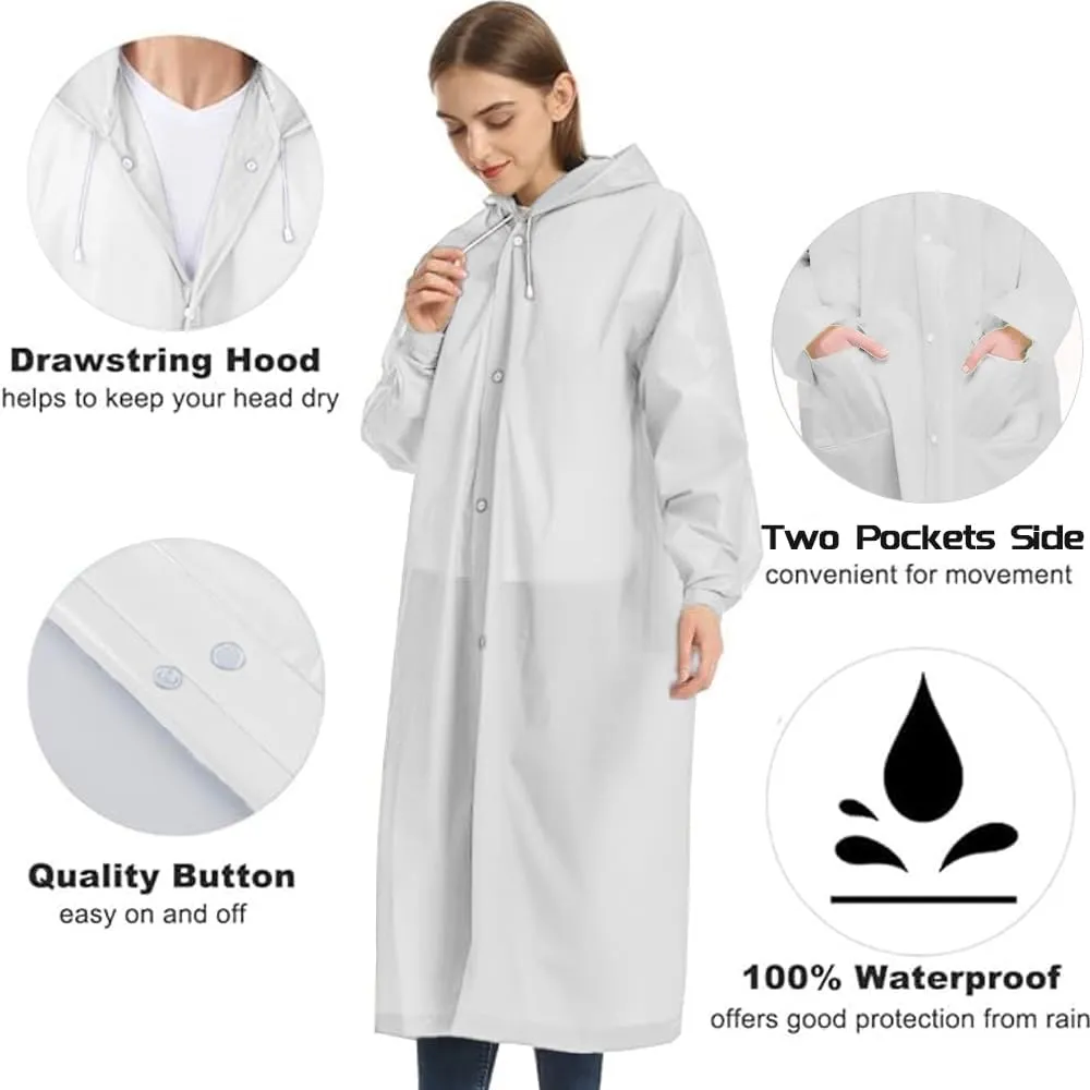 Besshopie EVA Raincoat Waterproof Rain Poncho Reusable Unisex Men Women Long Clear Rain Wear