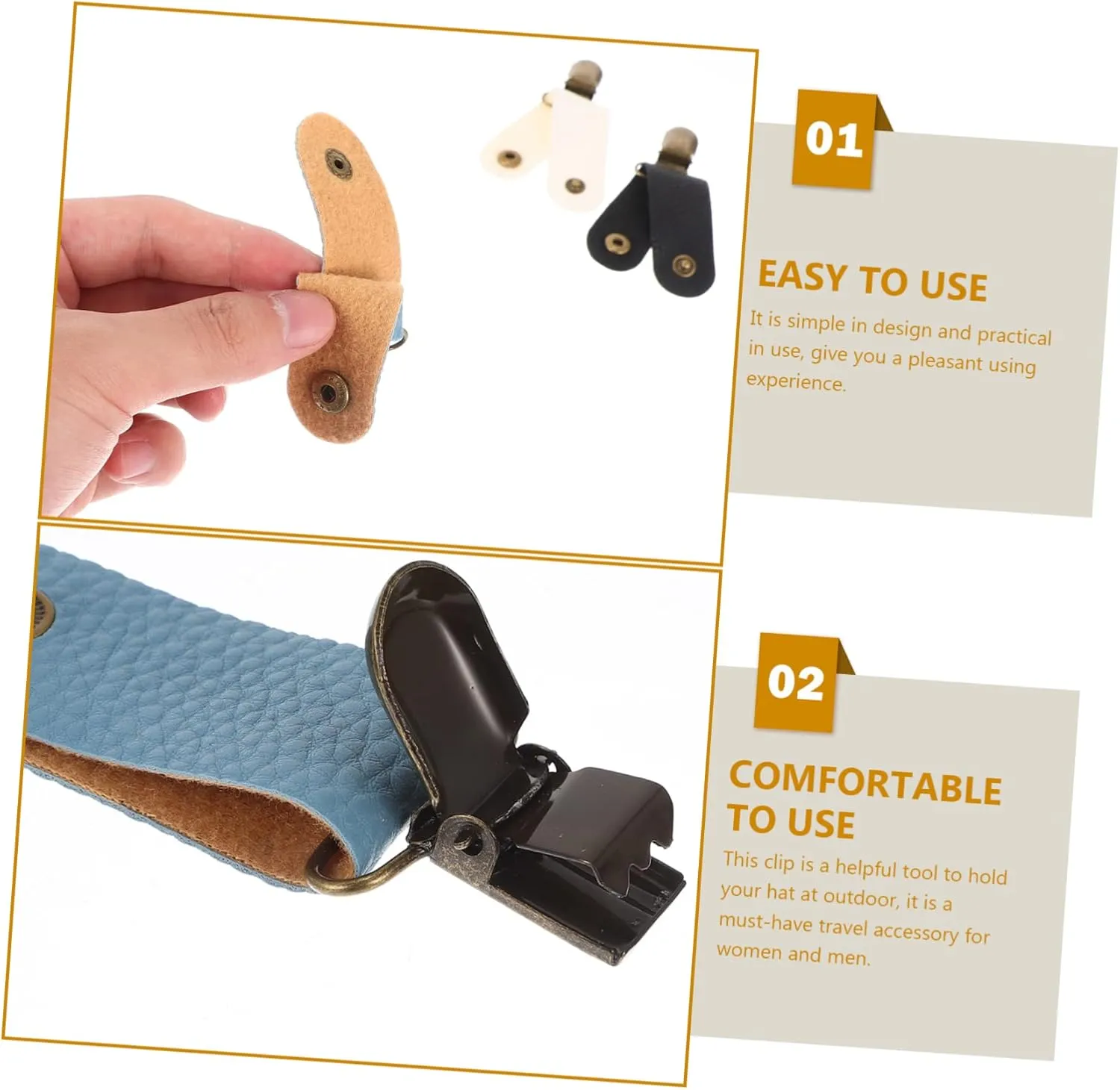BESTonZON Hat Clips Portable Handbag Hat Holder for Travel Outdoor Sports Fishing Hiking and Camping Essential