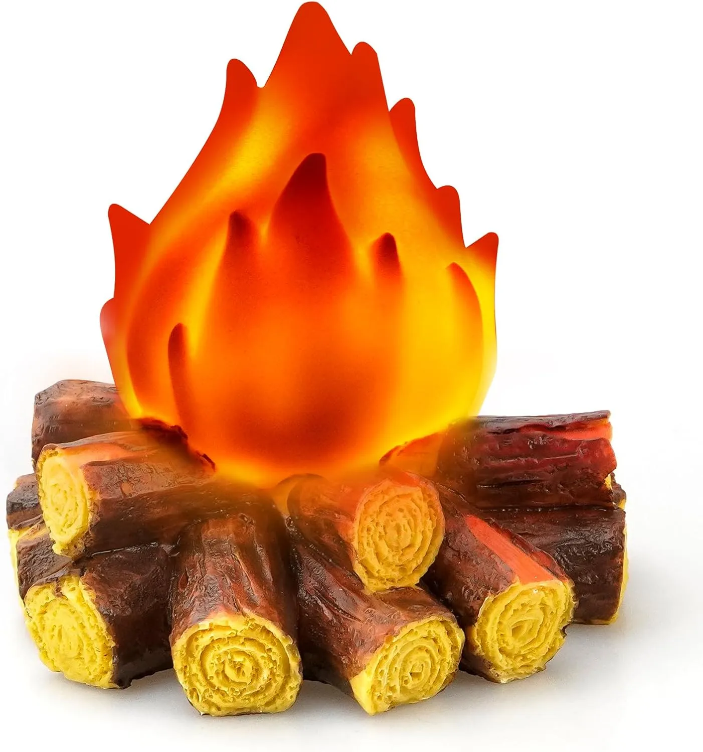 Bestview Artificial Fake Campfire Night Light, 3D LED Fake Fire Pit Firewood Lamp with Realistic Log Flameless Candle Battery Operated, Halloween Christmas Campfire Party Decorations