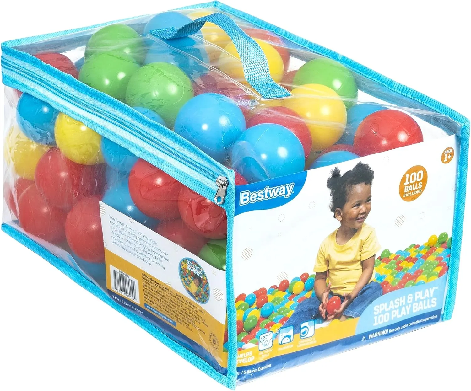 Bestway Plastic Play Balls 100ct | for Indoor Play, Ball Pit, Bouncers