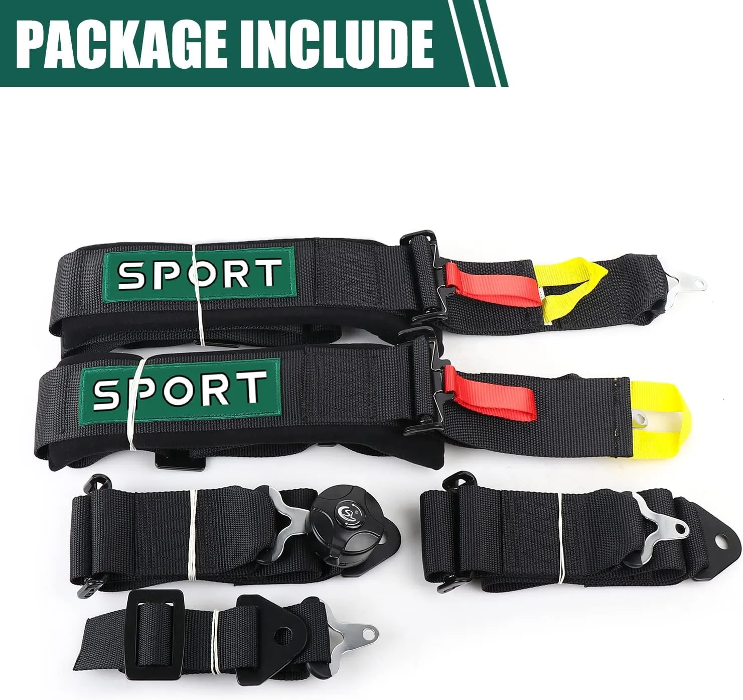 BESTZHEYU 5-Point Racing Safety Harness Set SFI with Ultra Comfort Heavy Duty Shoulder Pads
