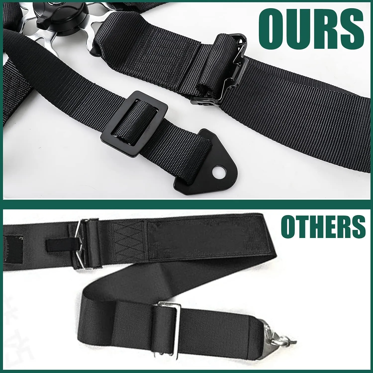 BESTZHEYU 5-Point Racing Safety Harness Set SFI with Ultra Comfort Heavy Duty Shoulder Pads