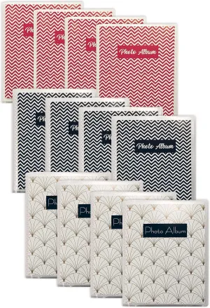 Better Office Products 48 Photo Mini Photo Album, 4 x 6 Inch, Pack of 12, Clear View Cover with Removable Decorative Inserts, Holds 48 Photos, 12 Pack