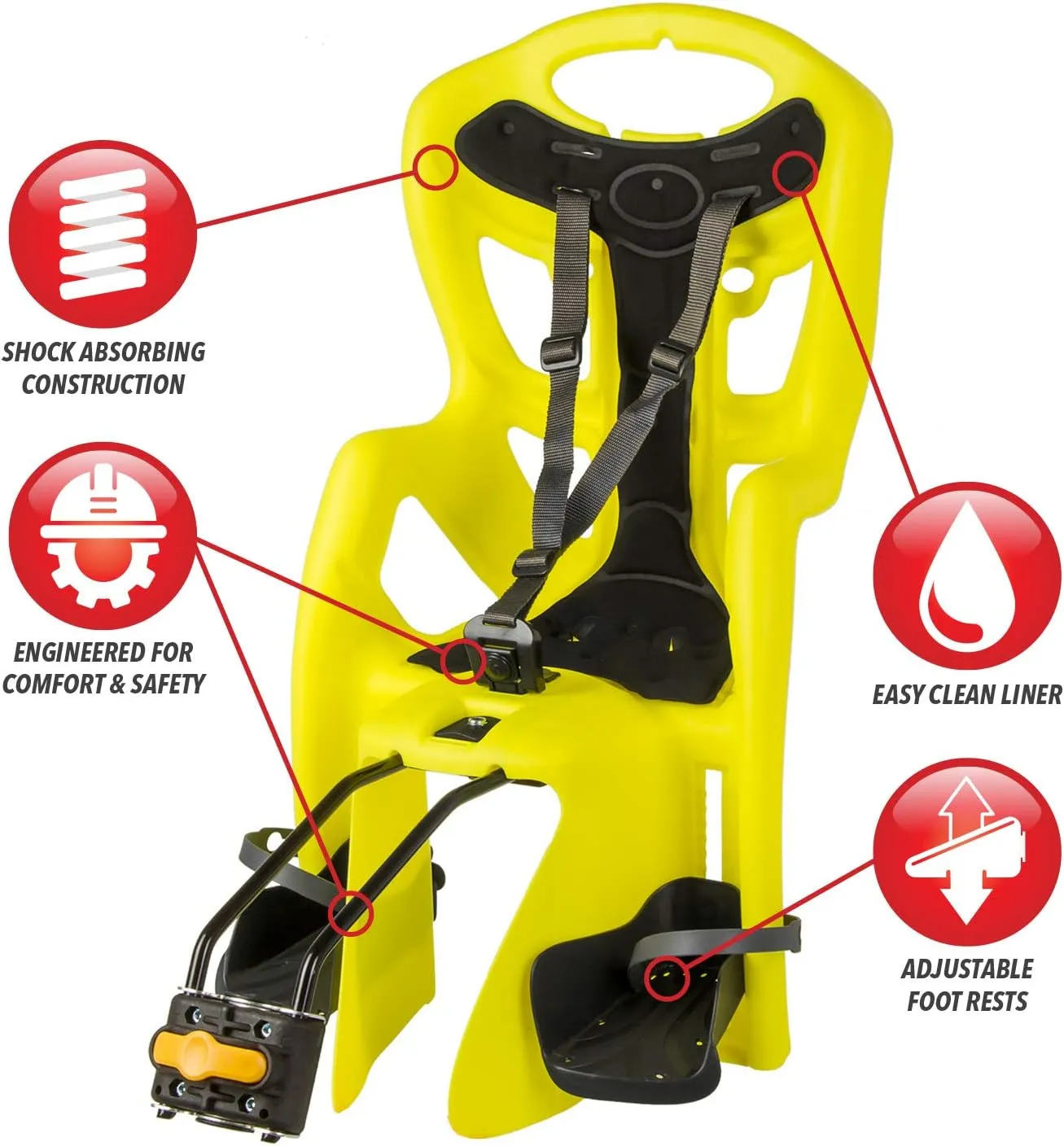 Bicycle Baby Carrier in Stem, Seatpost or Rack mounts