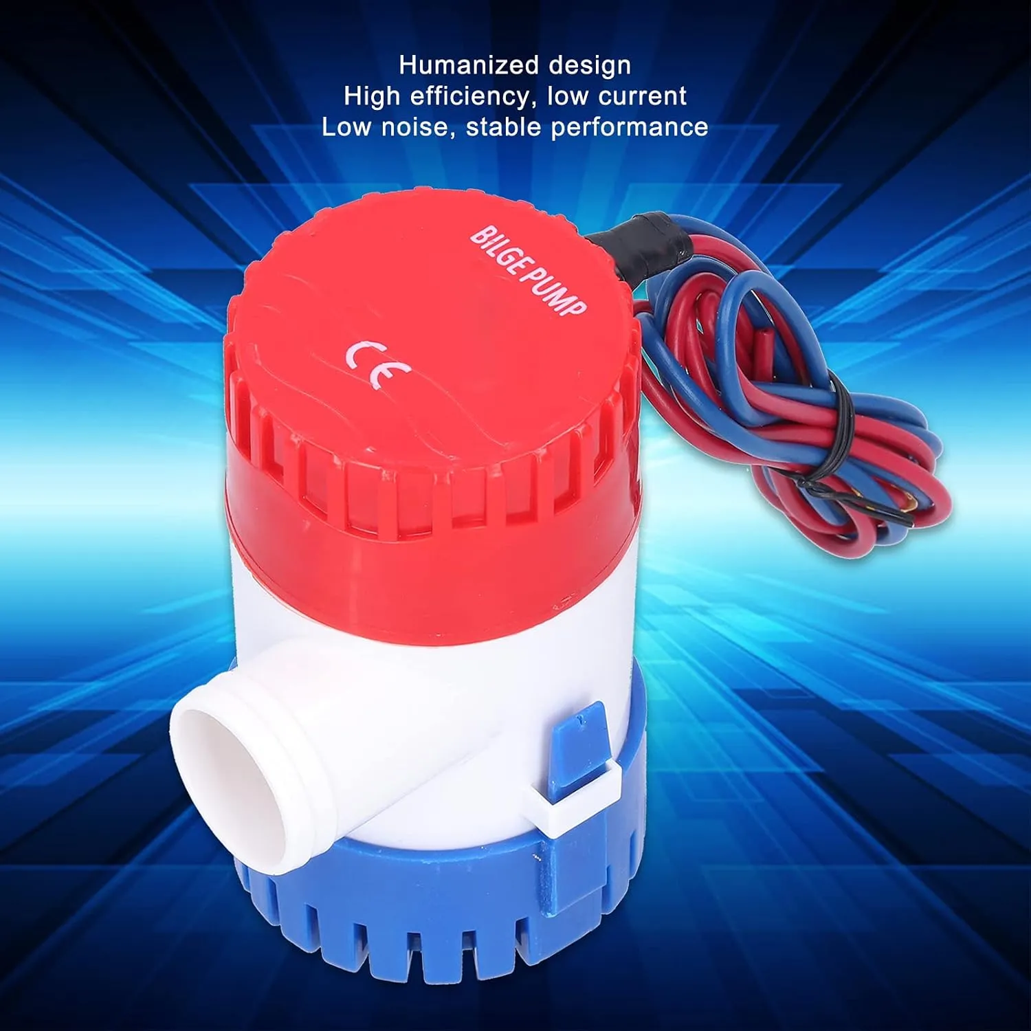 Bilge Pump Semi Automatic Electric Submersible Marine Water Pump Accessories for Ponds, Pools, Boat, Yacht (DC12V 750GPH)