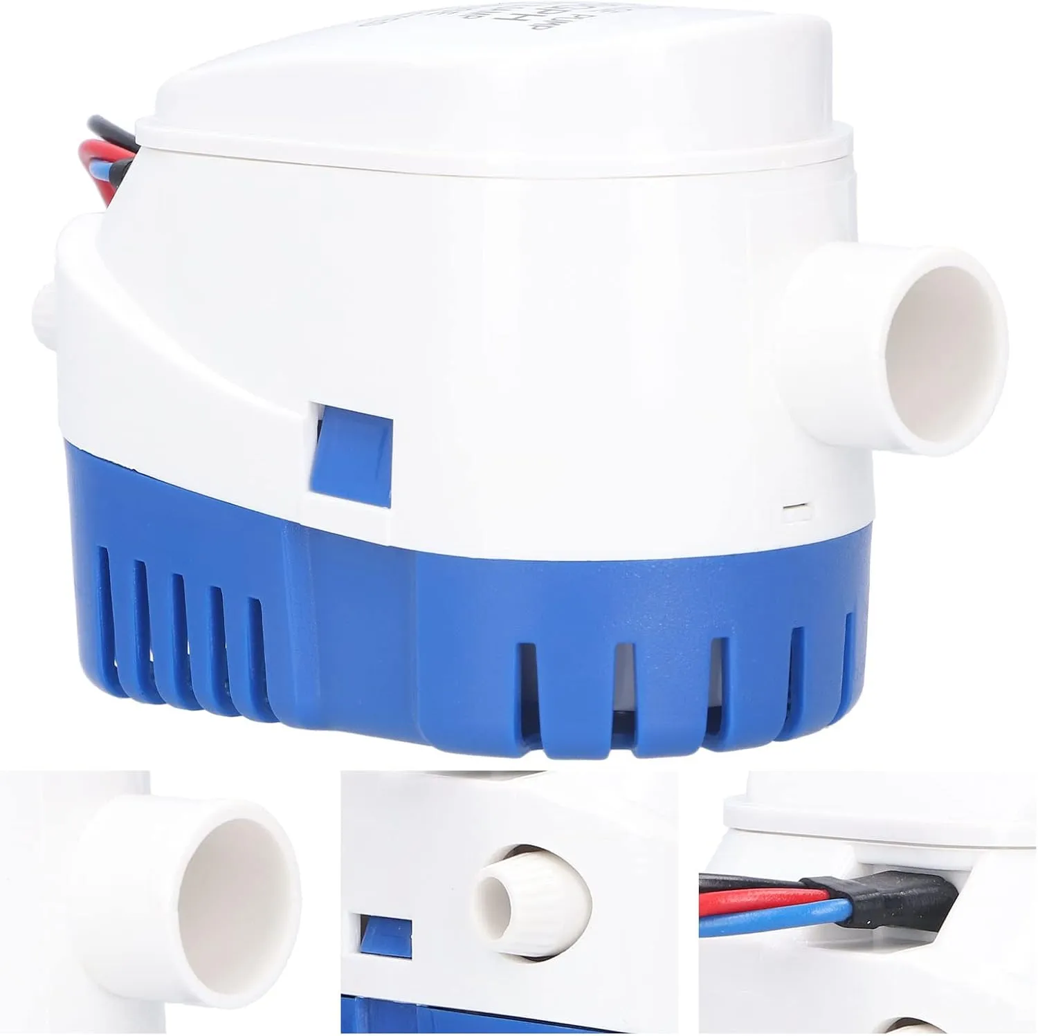 Bilge Submersible Pump, Electric Automatic Water Pump, Made of sturdy ABS, for Drainage and Ship Power, Wide Application in Sewage Treatment, Water Purification (DC24V 750GPH)