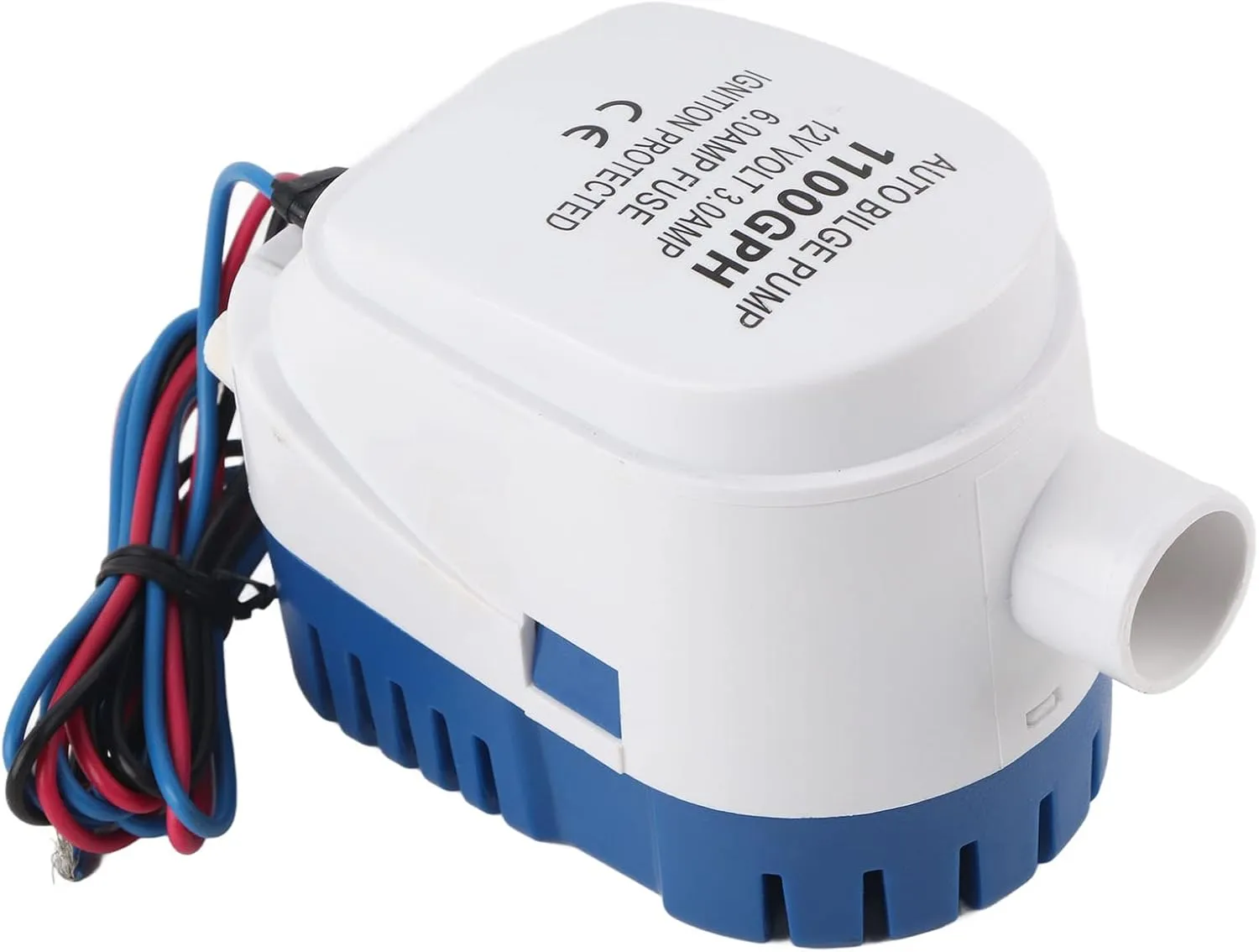 Bilge Submersible Pump, Electric Automatic Water Pump, Made of Sturdy ABS, for Drainage and Ship, Wide Applications in Sewage care, Water Purification, and More (DC12V 1100GPH)