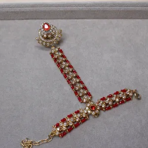 Bilqees Hand Harness -  Red