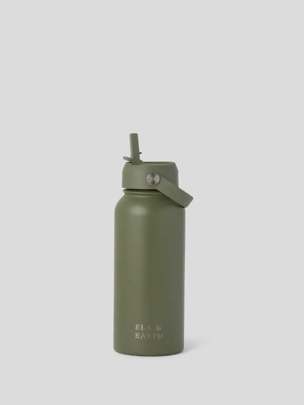 Black - Water Bottle Bag & 1 Litre Water Bottle Set