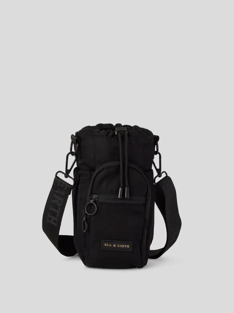 Black - Water Bottle Bag & 1 Litre Water Bottle Set