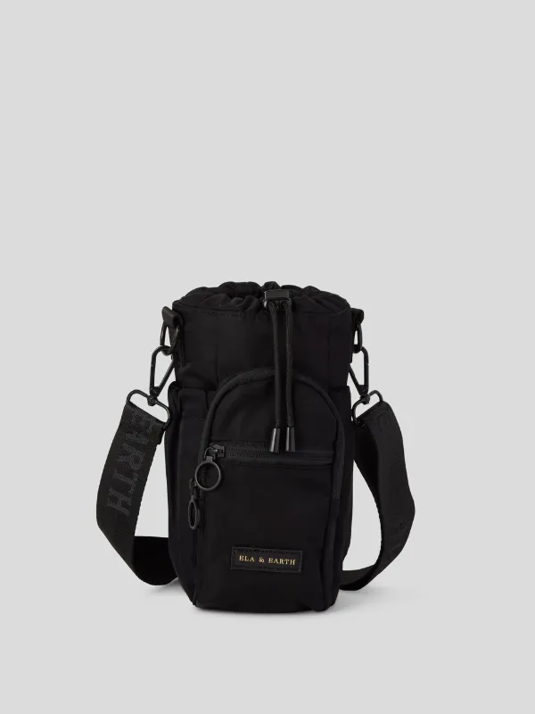 Black - Water Bottle Bag & 1 Litre Water Bottle Set