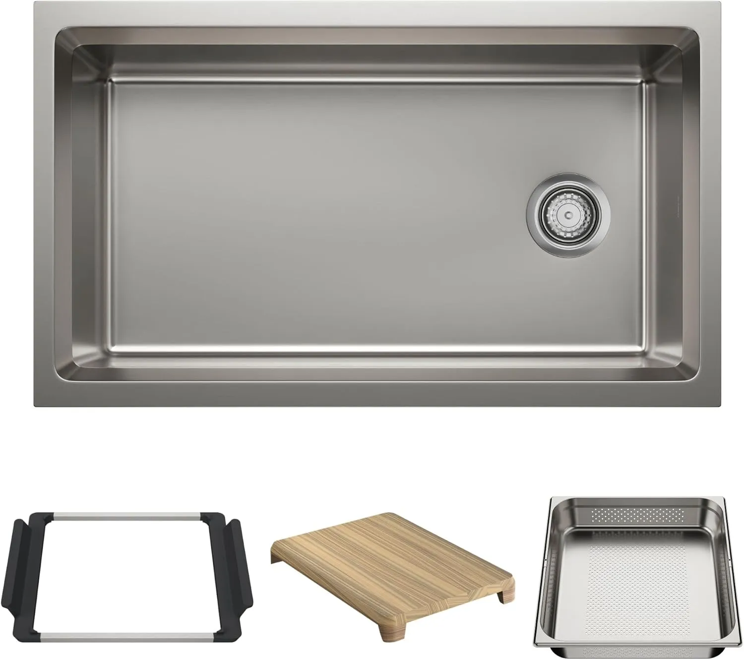 BLANCO 443300 Inteos 33" Single Bowl Reversible Undermount Stainless Steel Workstation Kitchen Sink