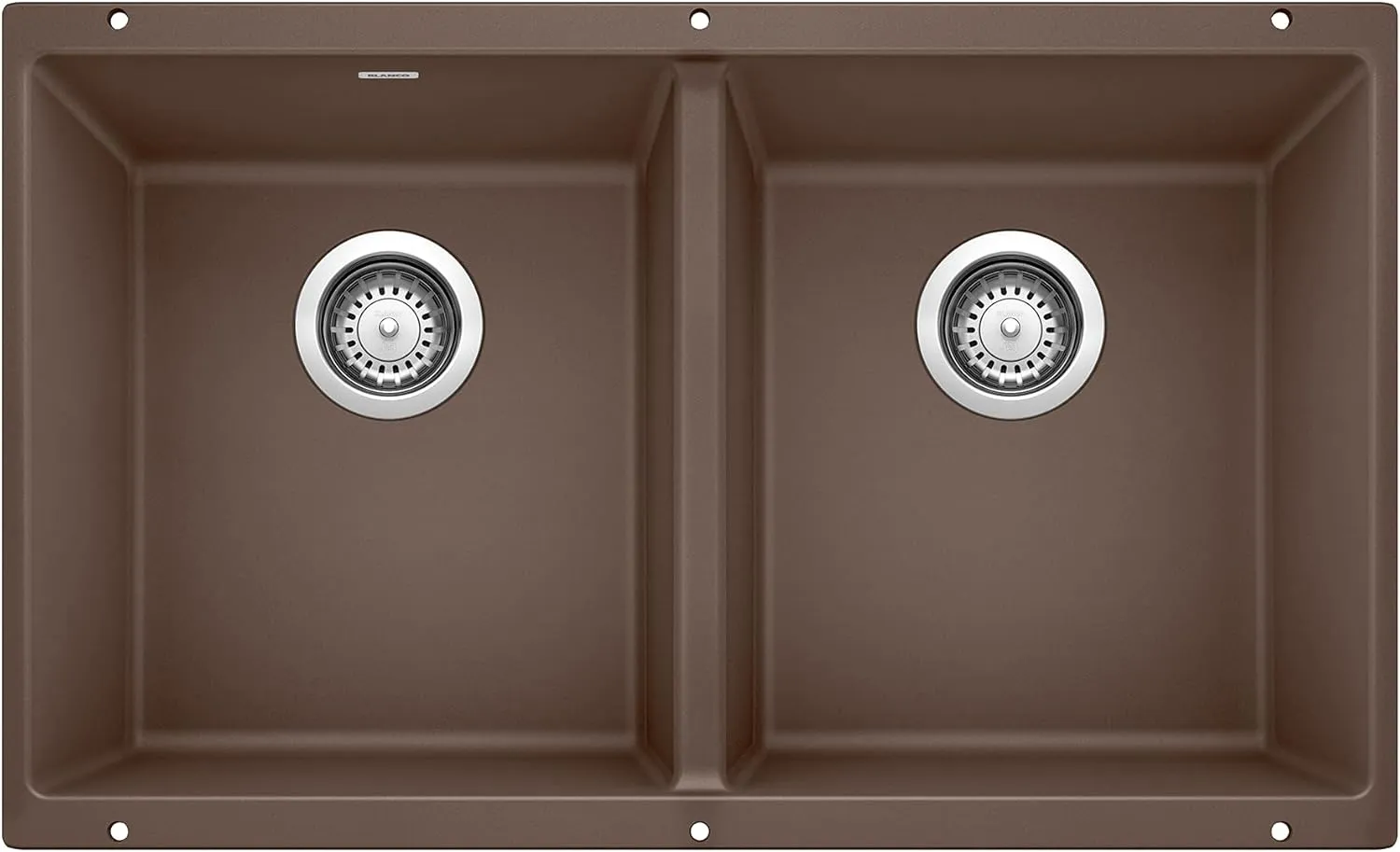 BLANCO 516323 Equal Cafe Precis Silgranit 50/50 Double Bowl Undermount Kitchen Sink, Café Brown