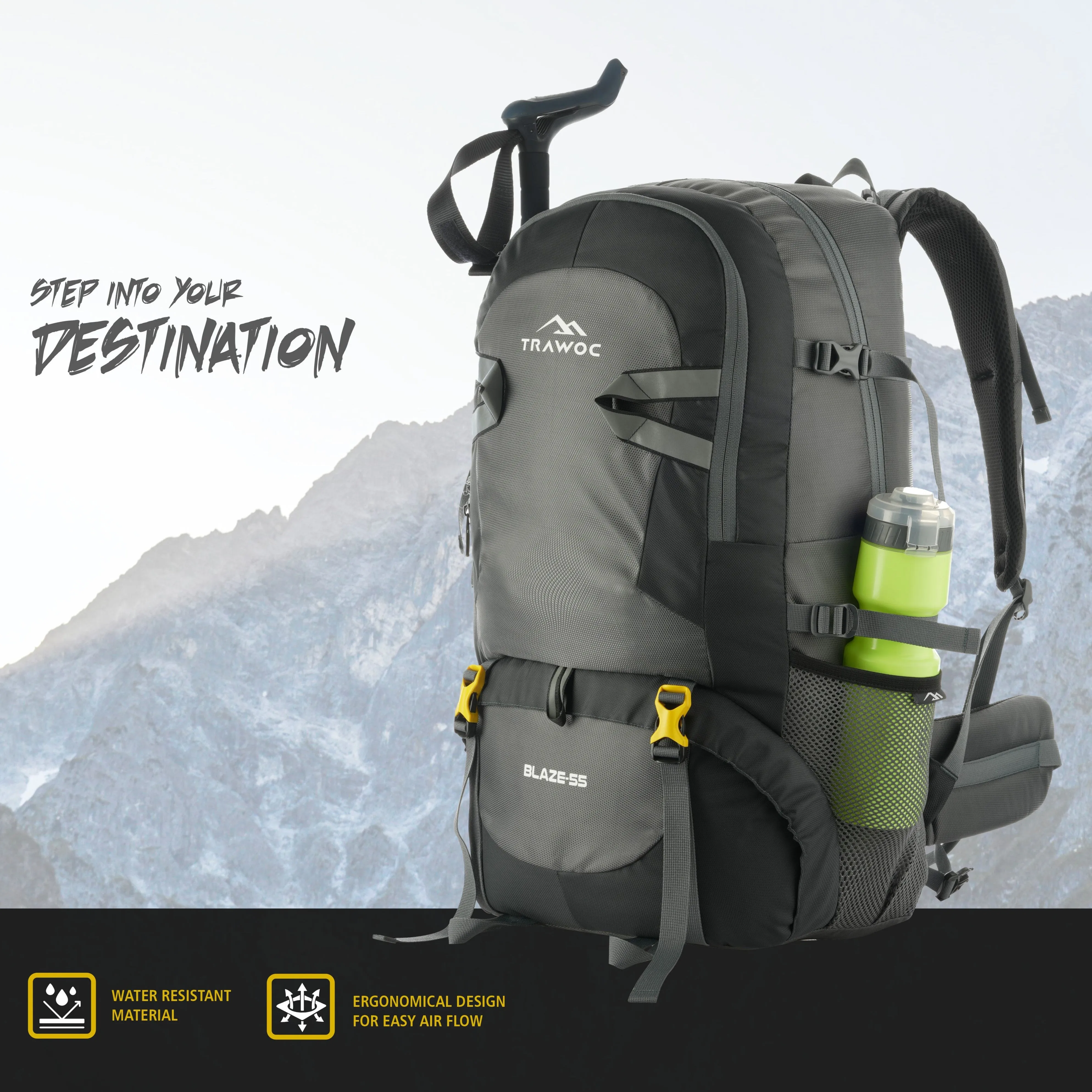 BLAZE-55 Backpack - Grey