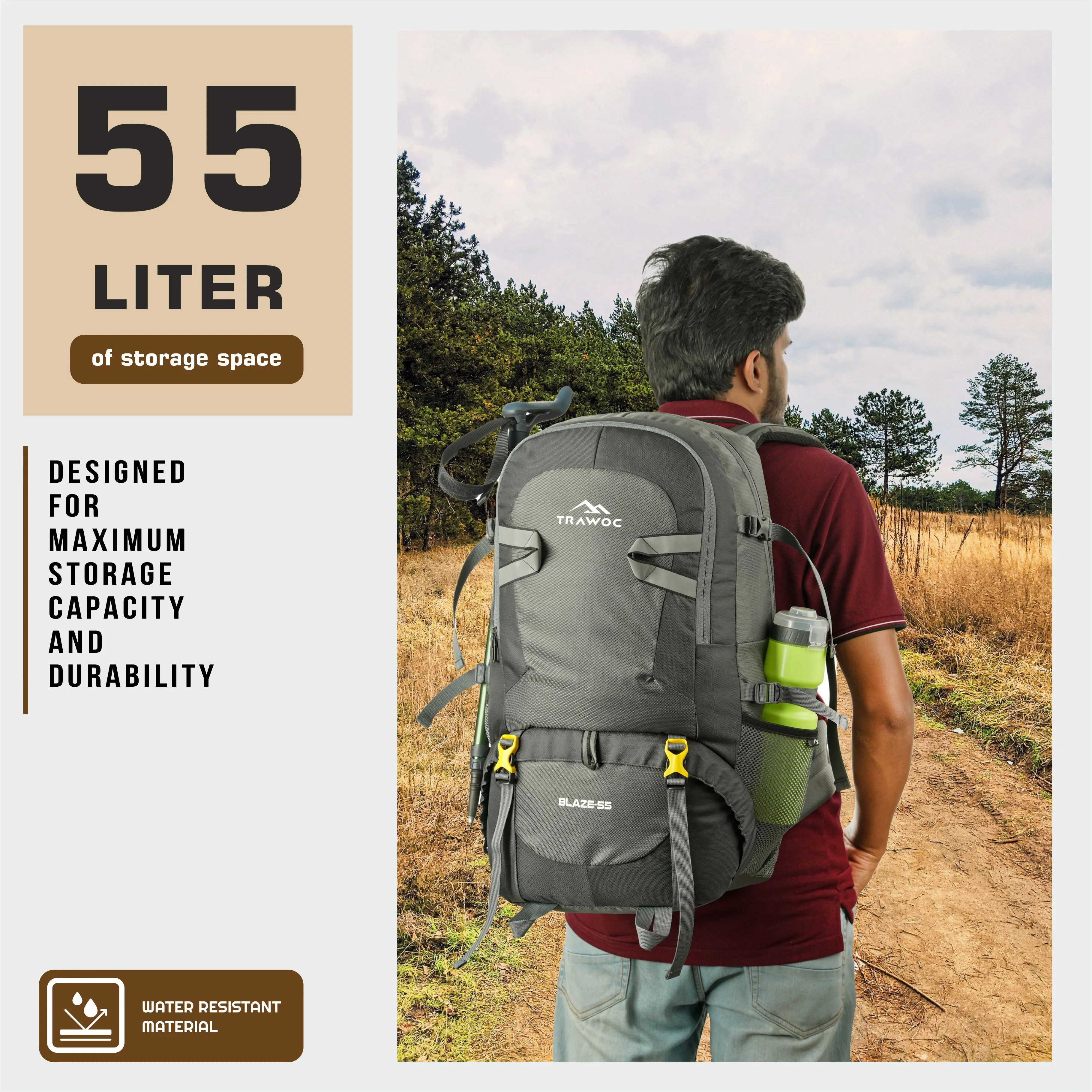 BLAZE-55 Backpack - Grey