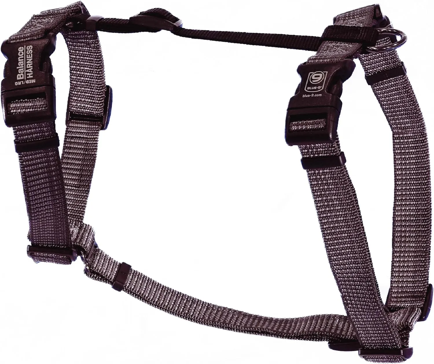 Blue-9 Reflective Buckle-Neck Balance Harness, Fully Customizable Fit No-Pull Harness with 3M Reflective Stitching, Ideal for Dog Training and Obedience, Made in The USA, Grey, XS
