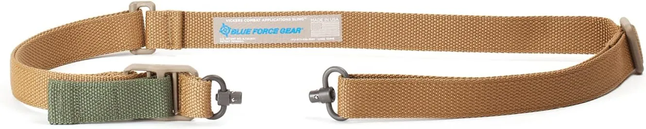 Blue Force Gear Vickers Push Button Sling | Adjusts for Carrying Positions | 2 Point Sling with QD Points | 36-62 inches