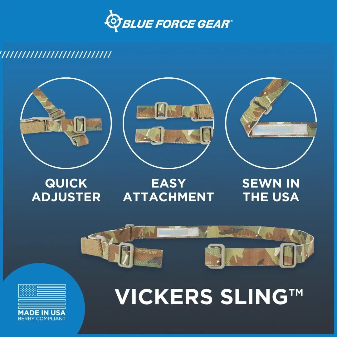 Blue Force Gear Vickers Sling | 2 Point Sling Adjusts for Carrying Positions | 54-64 inches