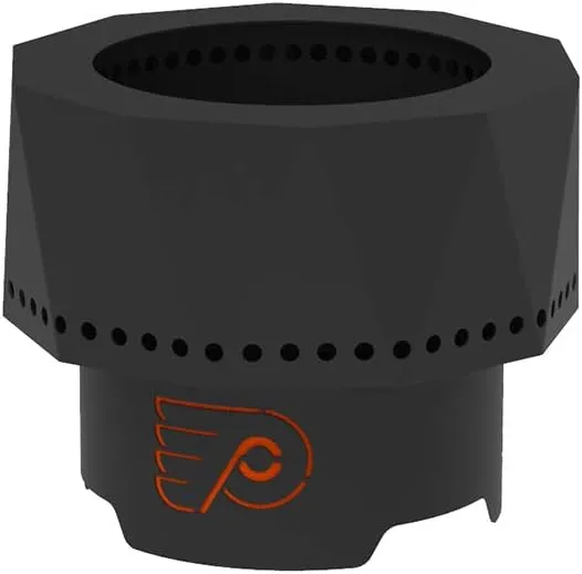 Blue Sky Outdoor Living NHL Philadelphia Flyers Ridge Portable Steel Smokeless Fire Pit with Carrying Bag, Firewood and/or Wood Pellet Burning