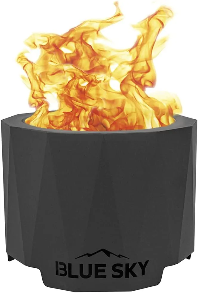 Blue Sky Outdoor Living Peak Smokeless Patio Fire Pit, Portable Fire Pit with Lift-Out Ash Catch, Black