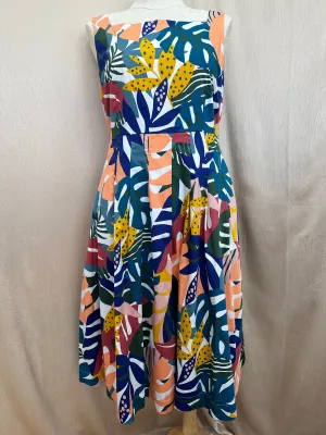 BODEN multicolor Tropical Floral Sleeveless Fit & Flare Aubrey Dress - US 12P