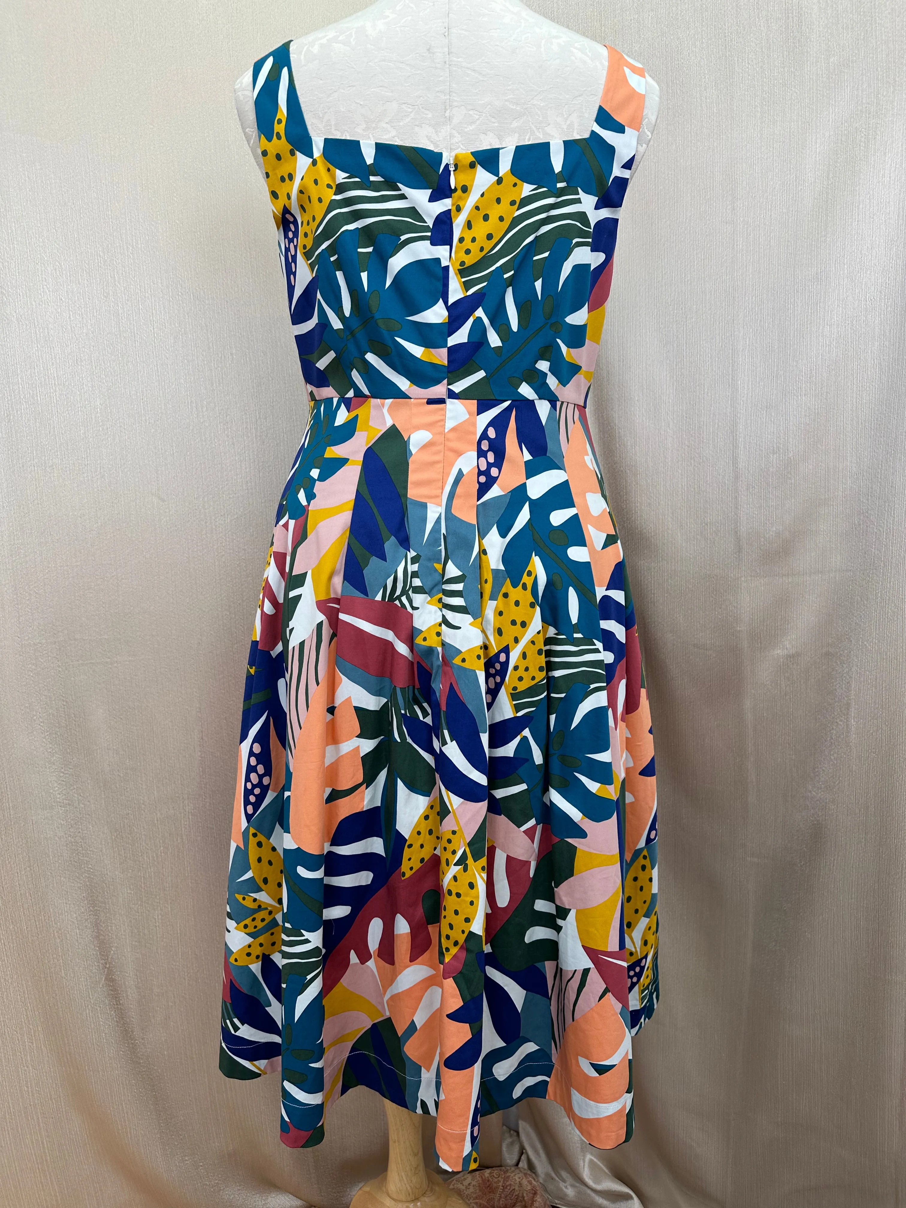 BODEN multicolor Tropical Floral Sleeveless Fit & Flare Aubrey Dress - US 12P