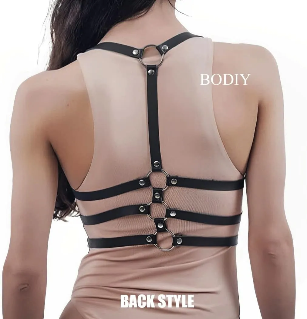 BODIY Plus Size Harness Punk Leather Harness Belts Women Fashion Rave Body Harness