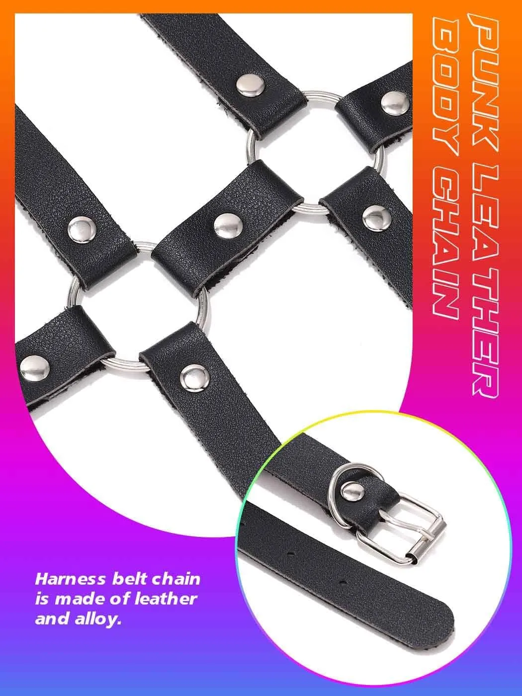 BODIY Plus Size Harness Punk Leather Harness Belts Women Fashion Rave Body Harness