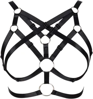 Body Harness for Women Bra Lingerie cage Top Punk Plus Size Chest Strap Belt Stretchy Fabric Festival Rave Adjustable