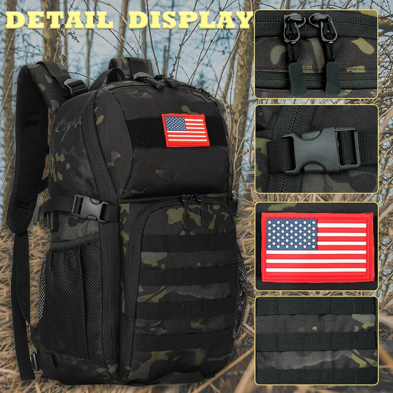 Boys Backpack for School,Military Teen Boys Backpack with USB Charging Pot,Camo Backpack Men 30L