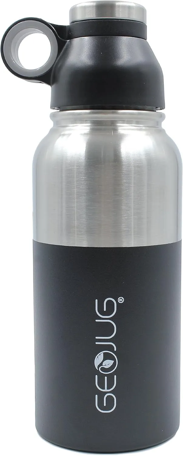 Brentwood GeoJug Stainless Steel Vacuum Insulated Water Bottle, Wide Mouth with BPA Free Cap