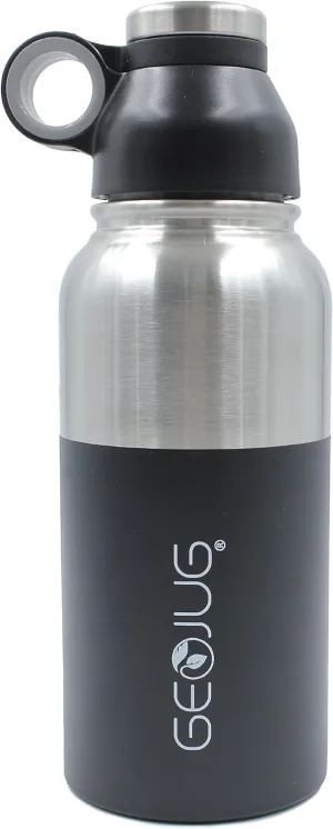 Brentwood GeoJug Stainless Steel Vacuum Insulated Water Bottle, Wide Mouth with BPA Free Cap