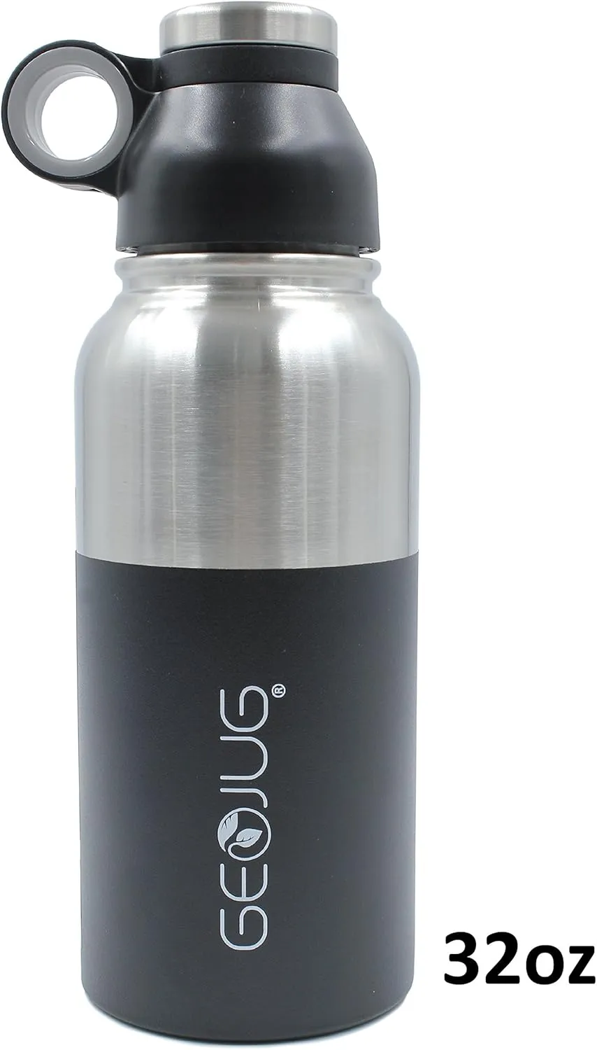 Brentwood GeoJug Stainless Steel Vacuum Insulated Water Bottle, Wide Mouth with BPA Free Cap