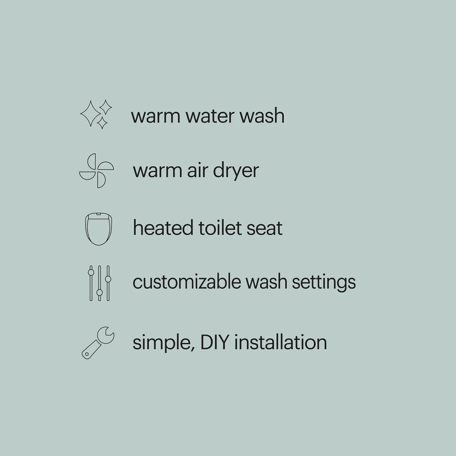 Brondell LE99 Bidet Toilet Seat, Fits Elongated Toilets, Electric Bidet with Remote, Warm Air Dryer, Strong Wash Mode, Stainless-Steel Nozzle, Saved User Settings & Easy Installation