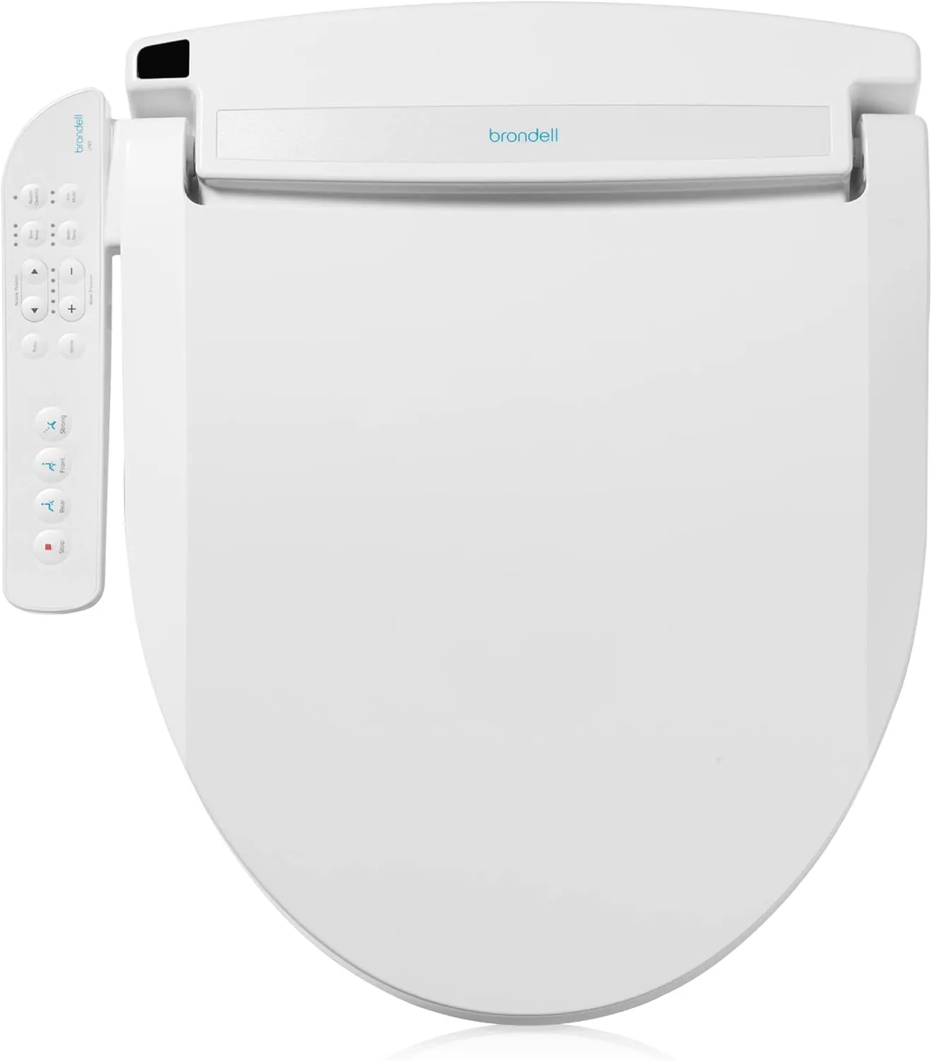 Brondell LT89 Electric Bidet Toilet Seat, Fits Round Toilets, White – Side Arm Control, Warm Water Wash, Strong Wash Mode, Stainless-Steel Nozzle, Nightlight and Easy Installation