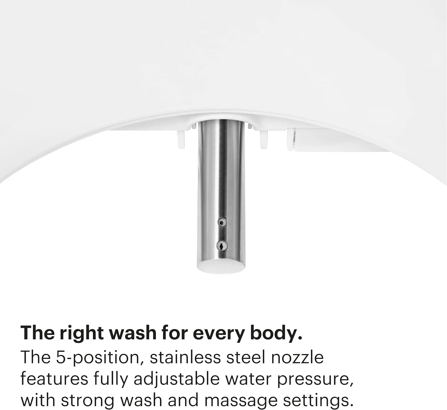 Brondell LT89 Electric Bidet Toilet Seat, Fits Round Toilets, White – Side Arm Control, Warm Water Wash, Strong Wash Mode, Stainless-Steel Nozzle, Nightlight and Easy Installation