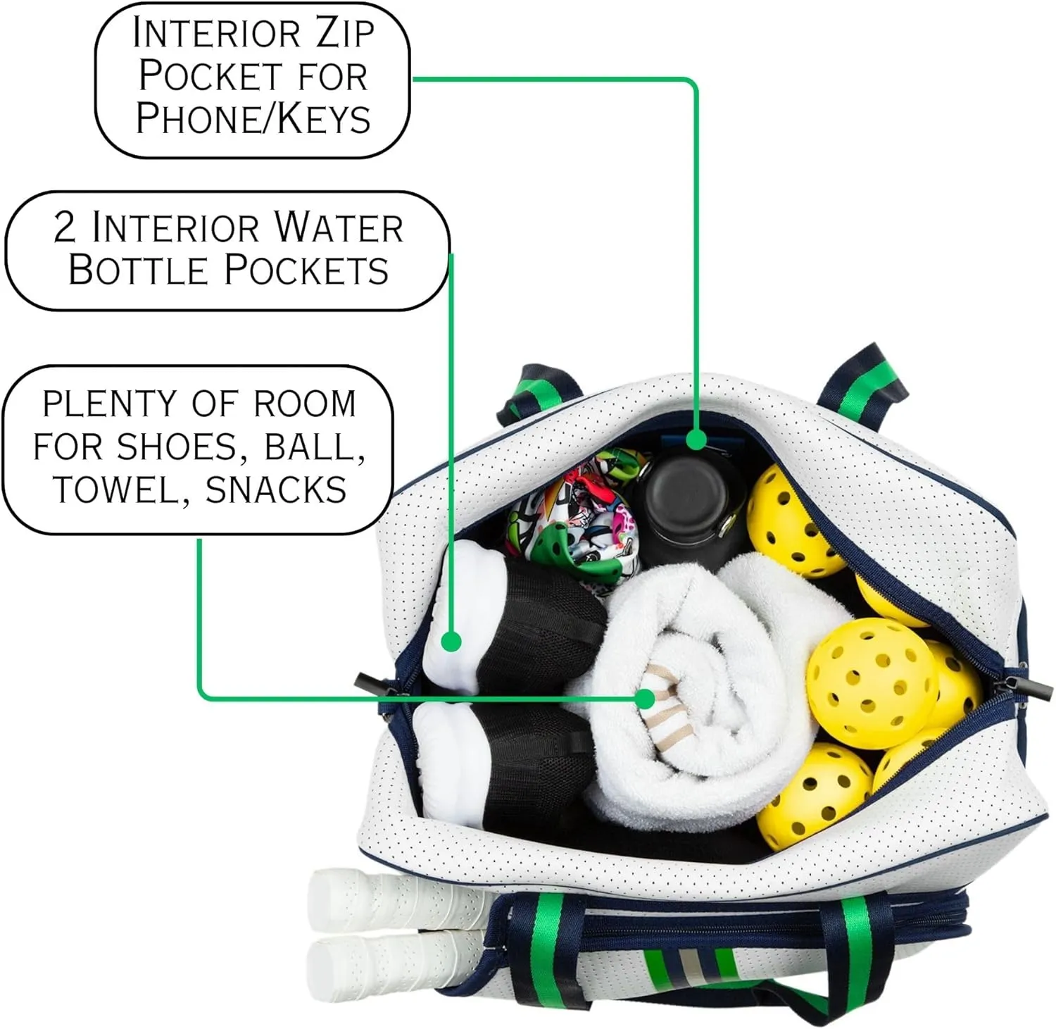 Brooklyn Pickleball Bag - Women's Pickleball Bag, Quality Construction, Functional And Stylish Design