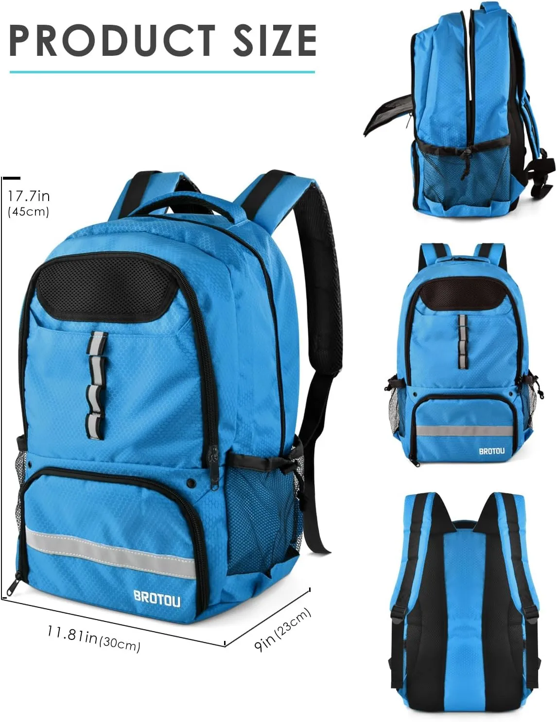 BROTOU Basketball Backpack, Large Basketball Bag with Shoes and Ball Compartment, Soccer Backpacks for Basketball/Volleyball