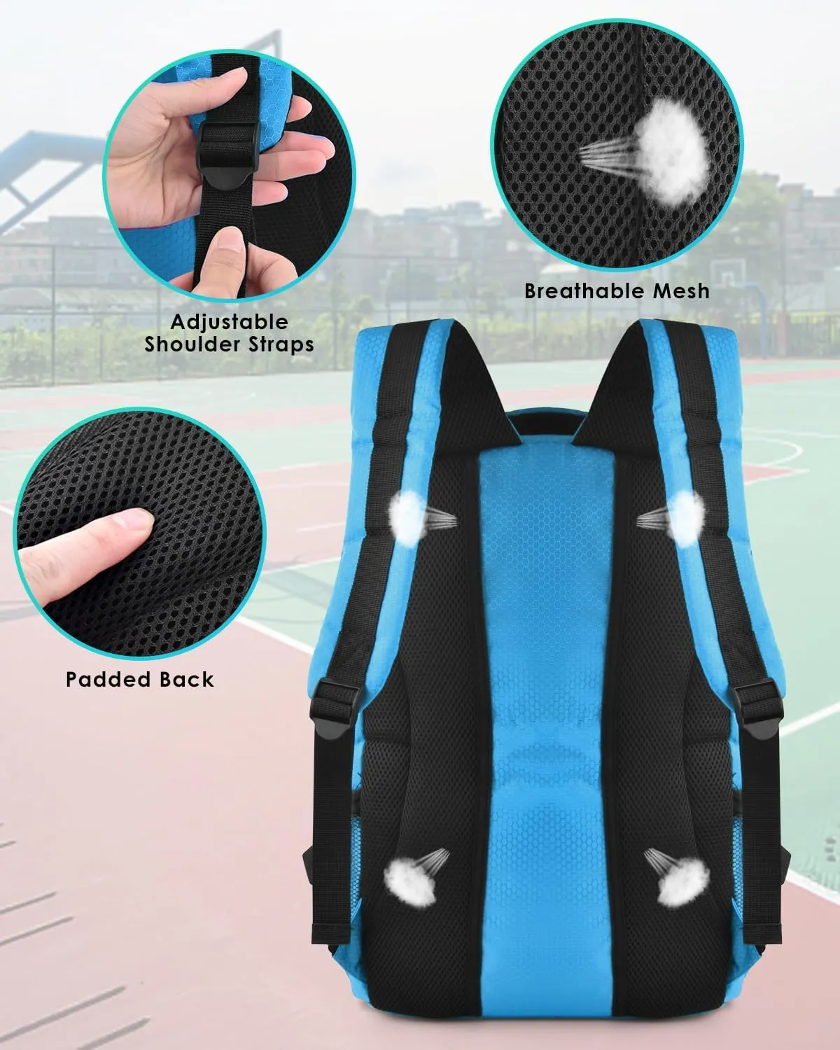 BROTOU Basketball Backpack, Large Basketball Bag with Shoes and Ball Compartment, Soccer Backpacks for Basketball/Volleyball