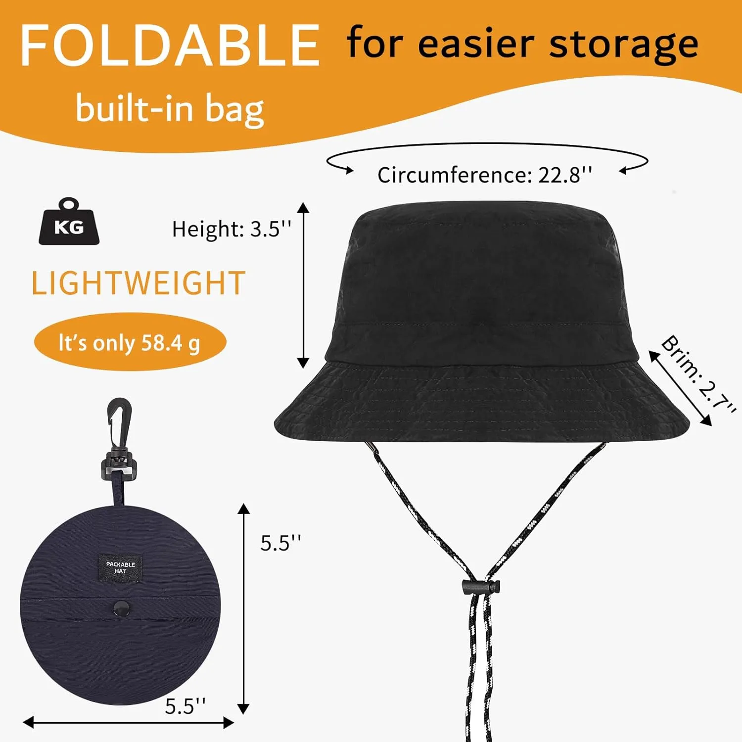 Bucket Sun Hat for Women&Man, UPF50 /Lightweight/Quick-Dry/Waterproof Fishing Hat for Fishing/Camping/Gardening