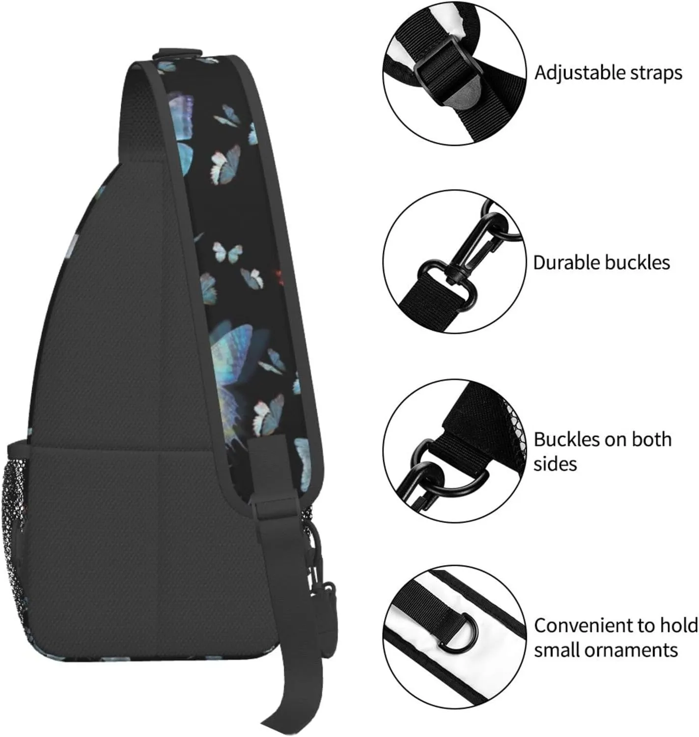 Butterfly Shoulder Bag Womens Sling Backpack Daypack Casual Backpack Hiking Bag Cute Backpack Bag