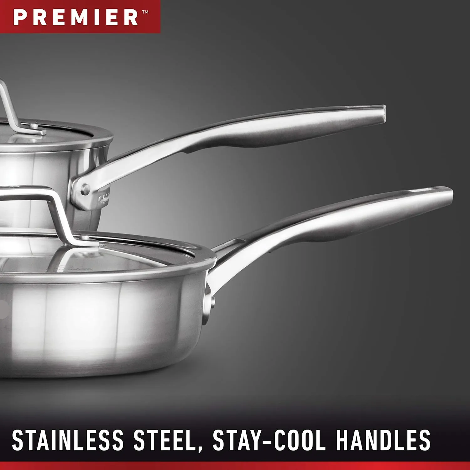 Calphalon 13-Piece Stainless Steel Kitchen Cookware Set with Aluminum Core Stay-Cool Handles and Steamer Insert Silver