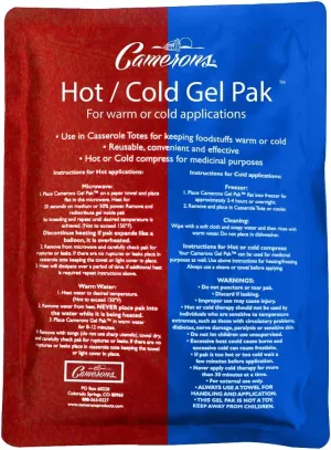 Camerons Hot or Cold Gel Pack - XL Ice & Heating Pack (8"x11") - Large Reusable Pak Keeps Temperature - Use in Casserole Carrier & Lunch Box for Food -Use as Warm & Cold Compress & Physical Therapy