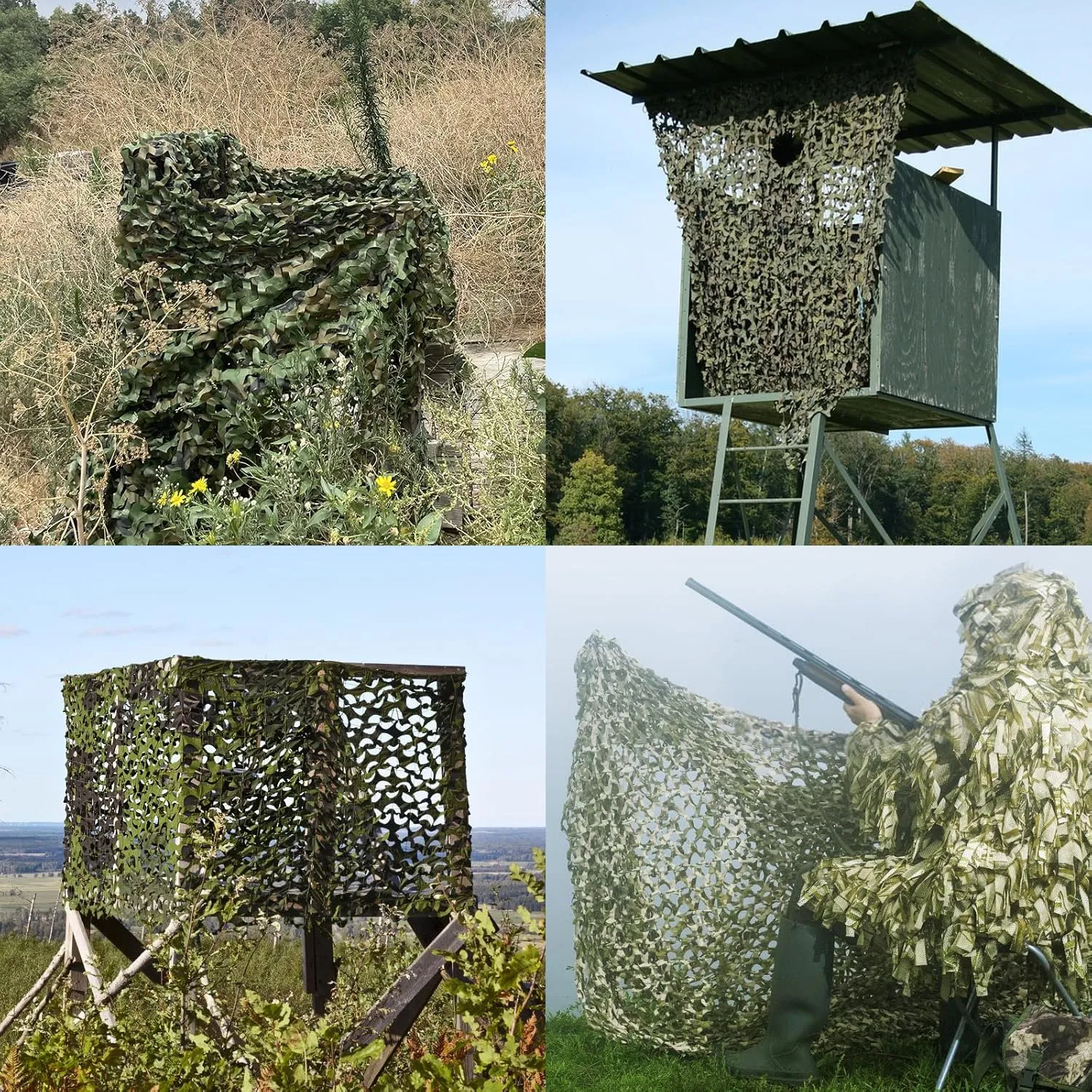 Camo Netting Camouflage Netting 20X20 10X20 10X10 Bulk Roll Burlap Camo Tarp Sunshade Net for Hunting Blind Military Dinosaur Birthday Theme Party Decoration Camping Shooting