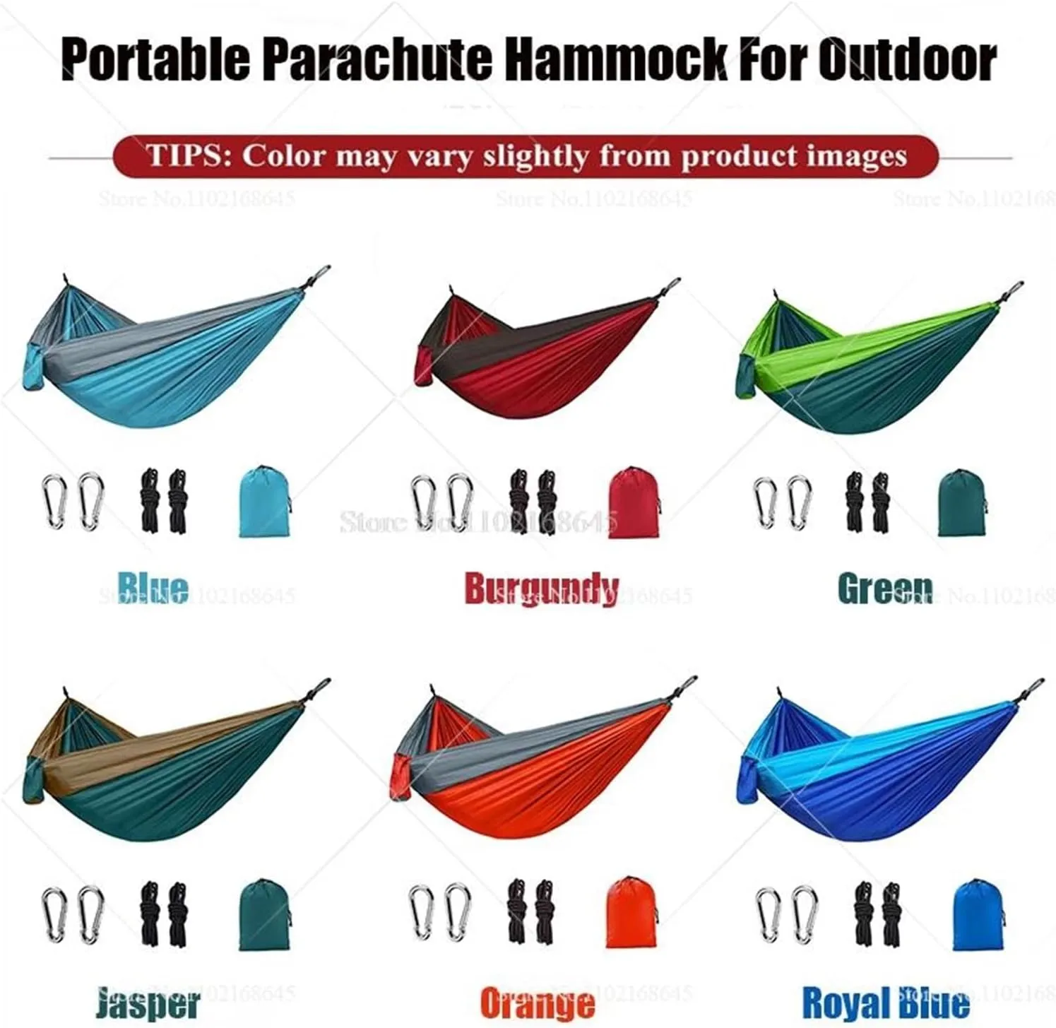Camp Double Nylon Hammocks Camping Portable Parachute Hammock Outdoor Hiking Travel Backpacking Camping Gear Strong, Green