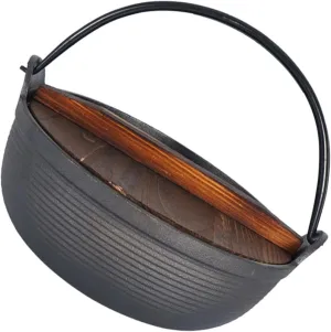 Camping Cast Iron Pan Soup Pot Outdoor Cookware Portable Cooking Pot for Stewing