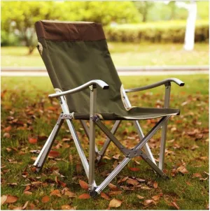 Camping Chairs Outdoor Chair Portable Folding Chairs for Relax Camping Fishing Backrest Stool Aluminum Alloy Leisure Beach Chair Portable Folding Chair(Green)