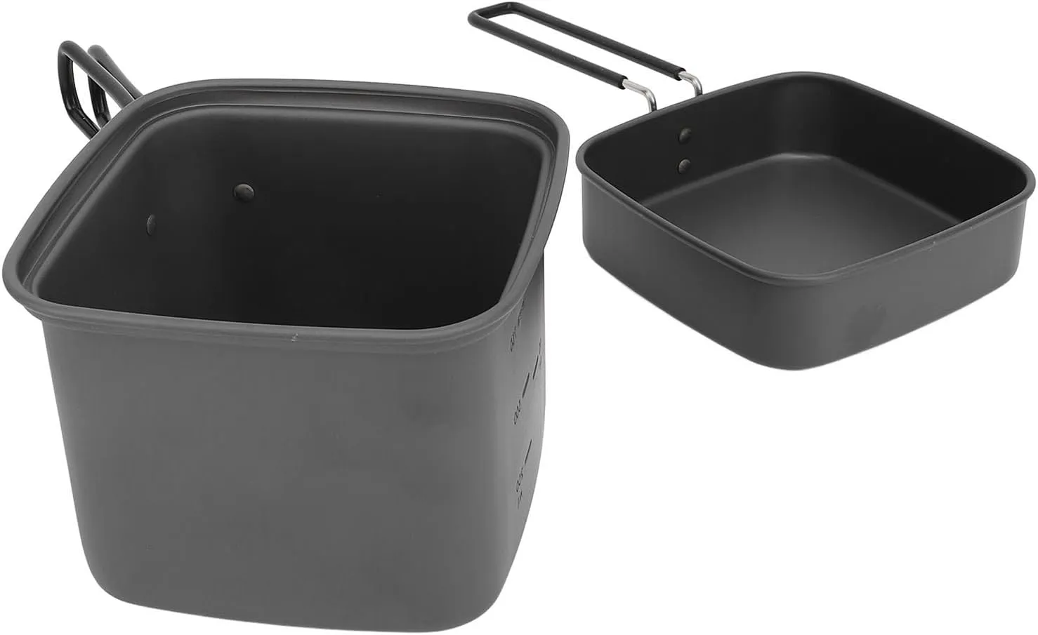 Camping Cookware Mess Kit,Hanging Pot Pan Kettle Camping Cooking Set Camping Pot and Pan Set with Mini Camping Stove Spork and Carry Mesh Bag Cooking Gear for Outdoor Hiking Picnic