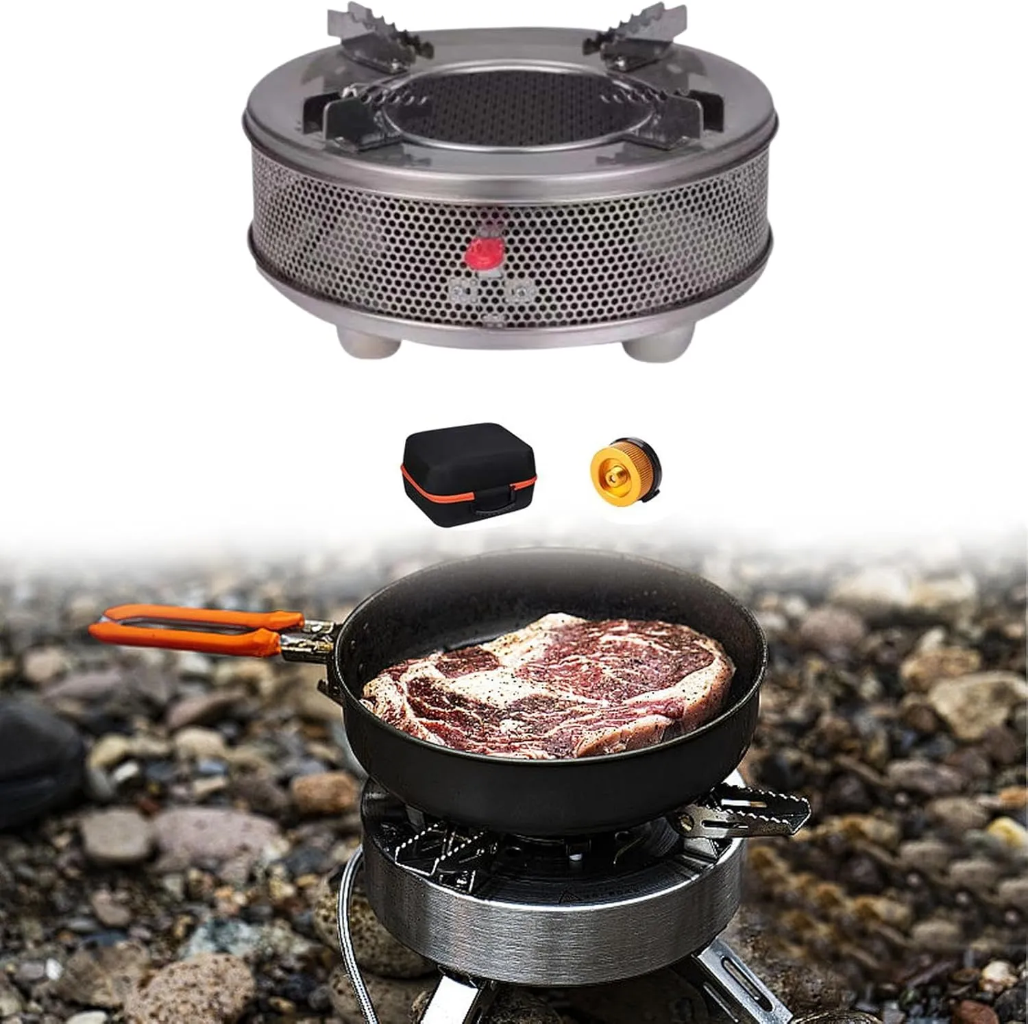 Camping Gas Burner Cookware Convenient Sturdy Stable Portable Mini Burner for Cooking Backpacking Hiking Outdoor Activities